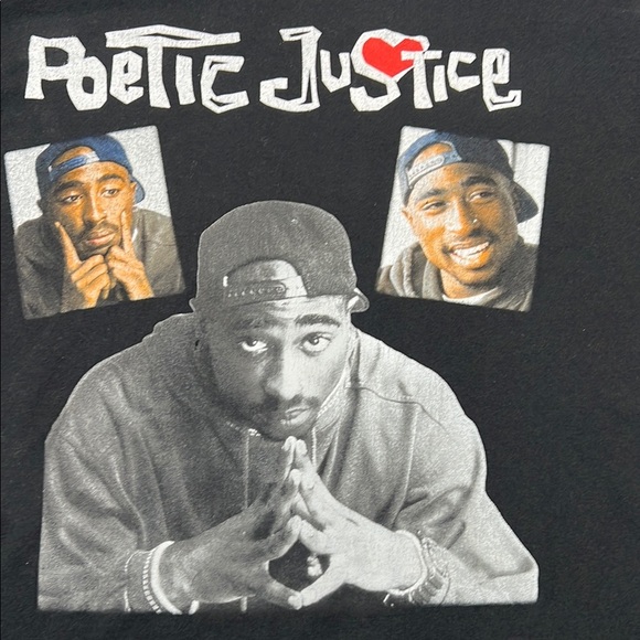 Chemistry poetic justice 2pac shaker black graphic tee men’s size large - Picture 3 of 13